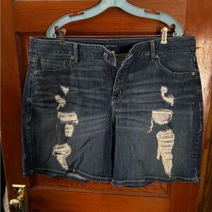 Lane Bryant Distressed Denim Shorts - Blue